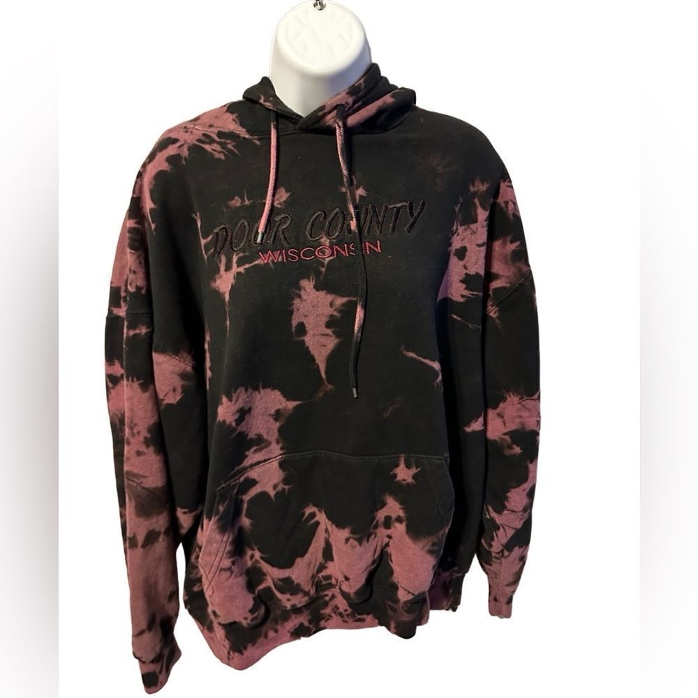 Ragwear USA Door County Wisconsin Black & Pink Tie-Dye Hoodie Women’s XL